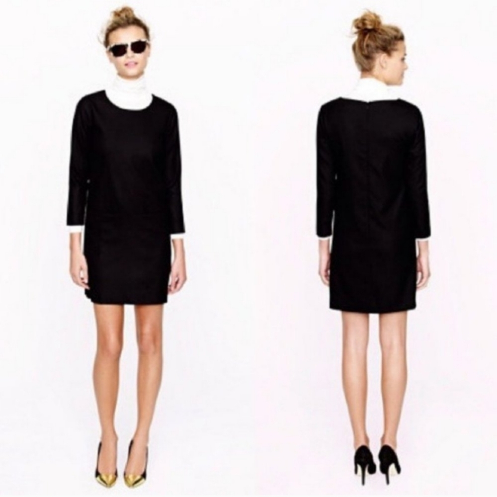 J. Crew Jules Wool Blend Front Pocket Shift Dress